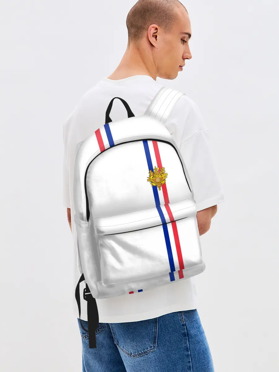 Рюкзак джинсовый / Франция, лента с гербом