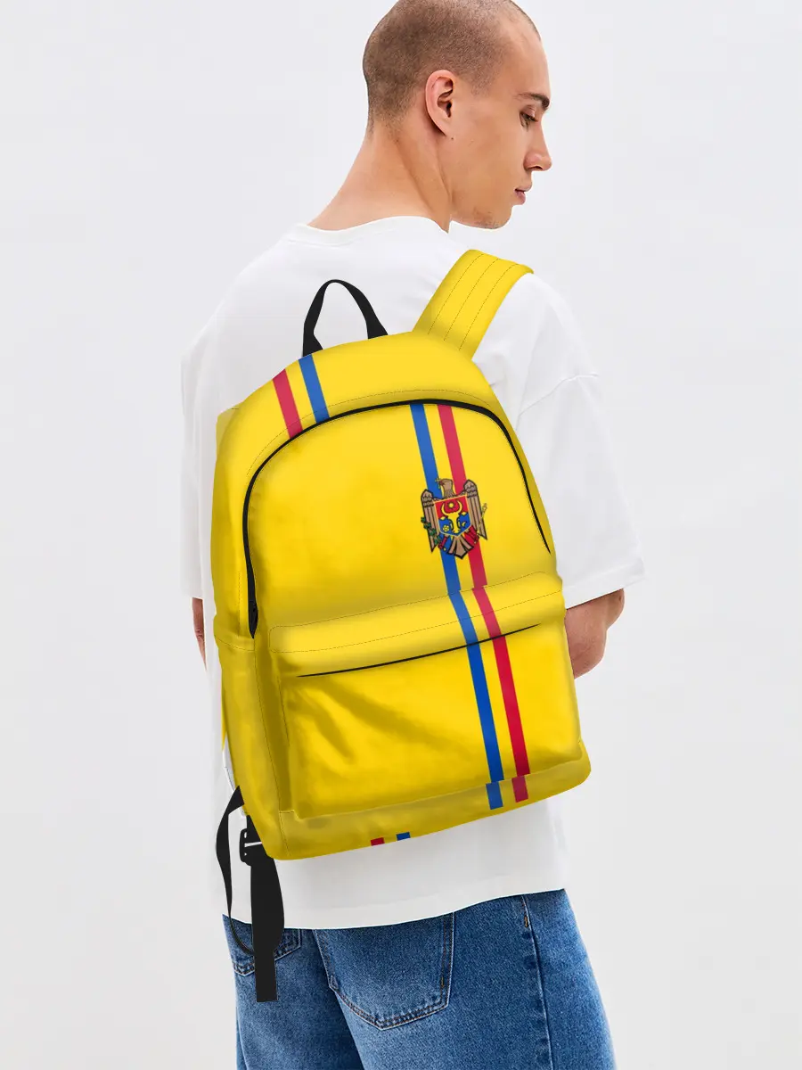 Рюкзак джинсовый / Молдавия, лента с гербом