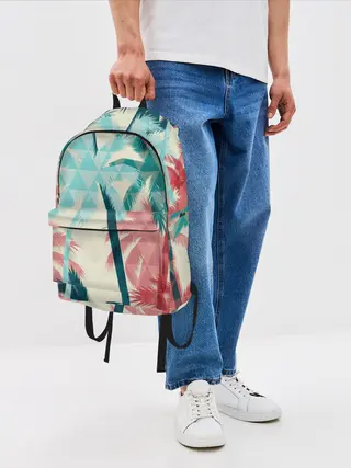 Рюкзак джинсовый / Абстракция Пальмы Текстура