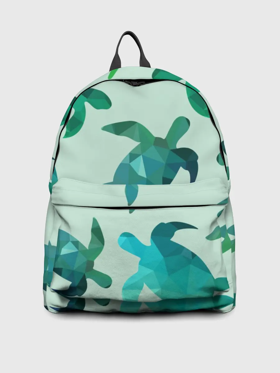 Рюкзак джинсовый / Абстракция Черепахи Полигон