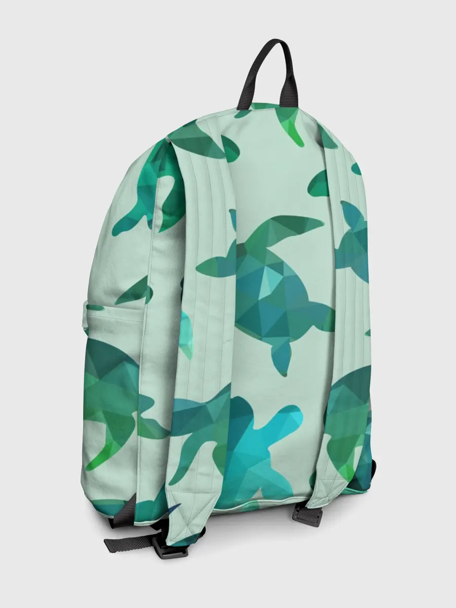 Рюкзак джинсовый / Абстракция Черепахи Полигон