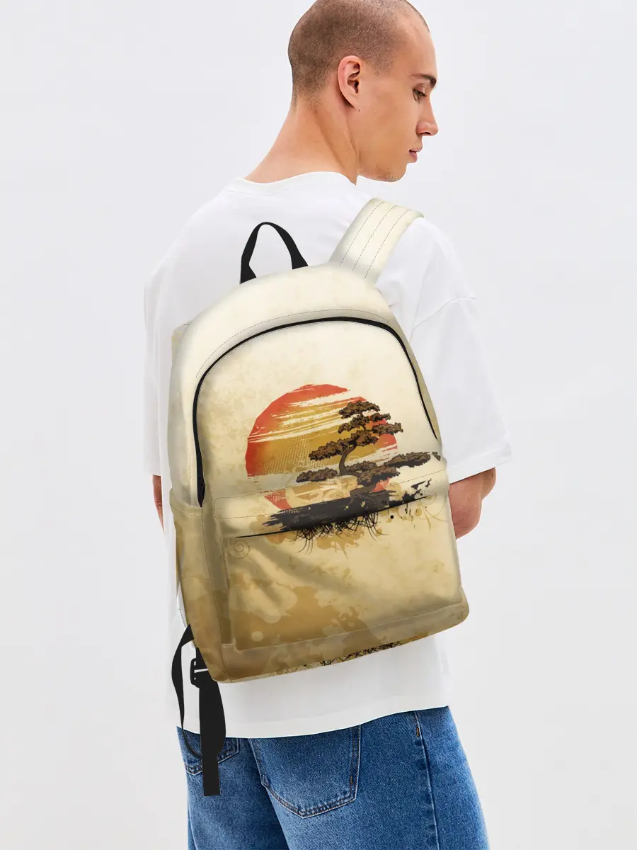 Рюкзак джинсовый / Дерево на закате