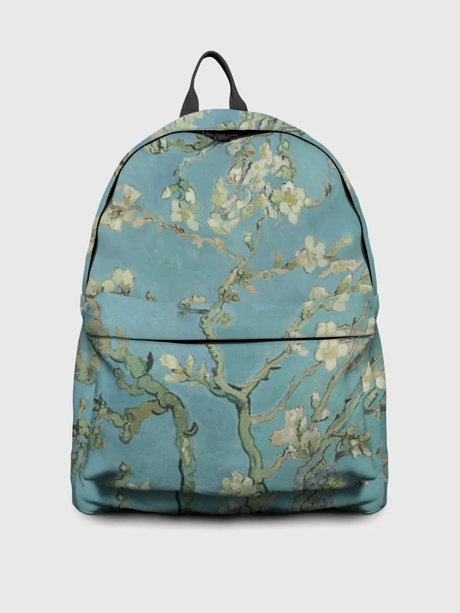 Рюкзак джинсовый / Ван Гог Цветущие ветки миндаля