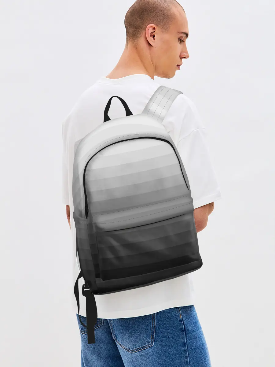 Рюкзак джинсовый / Серые полосы