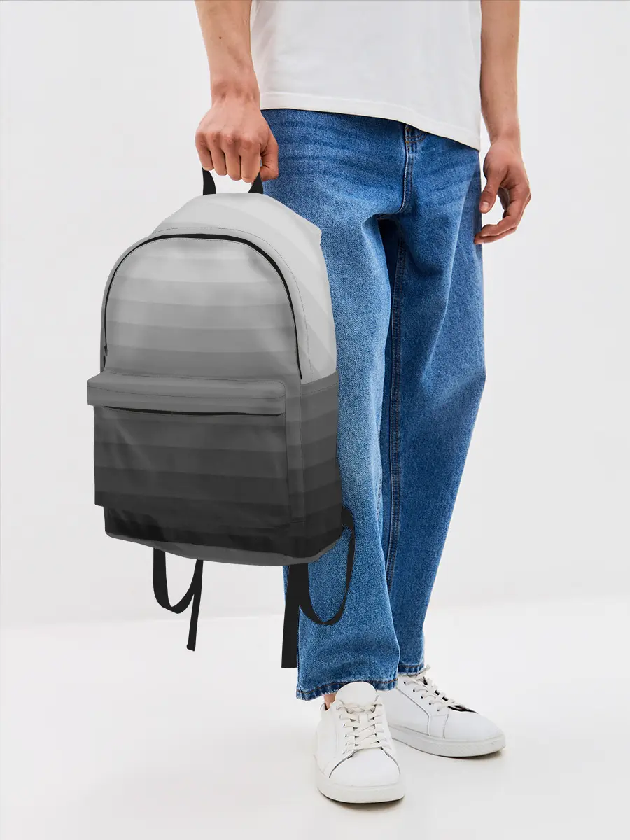 Рюкзак джинсовый / Серые полосы