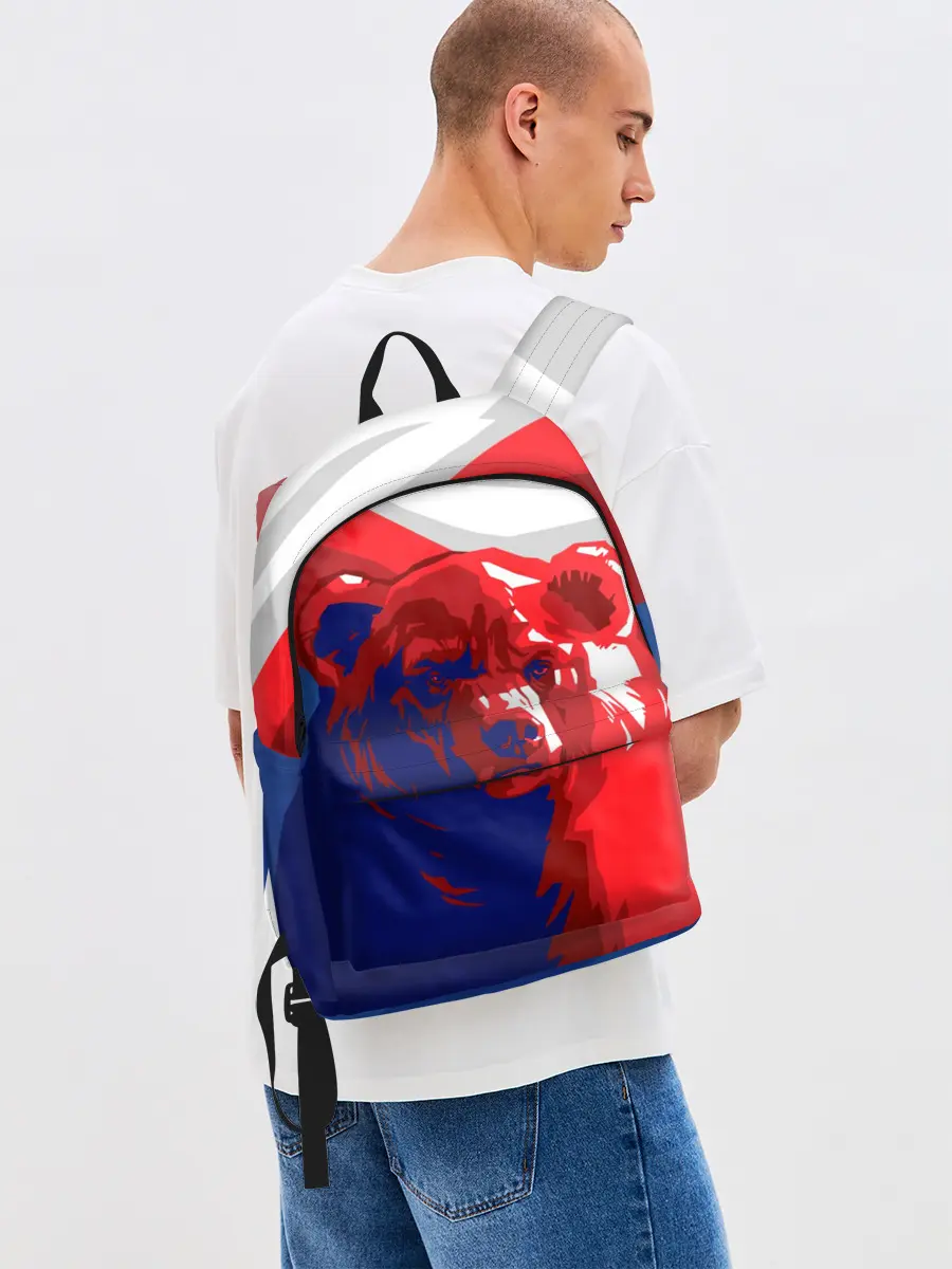 Рюкзак джинсовый / Российский медведь