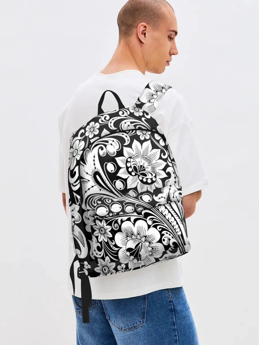 Рюкзак джинсовый / Хохлома чб