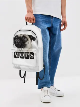 Рюкзак джинсовый / Мопс