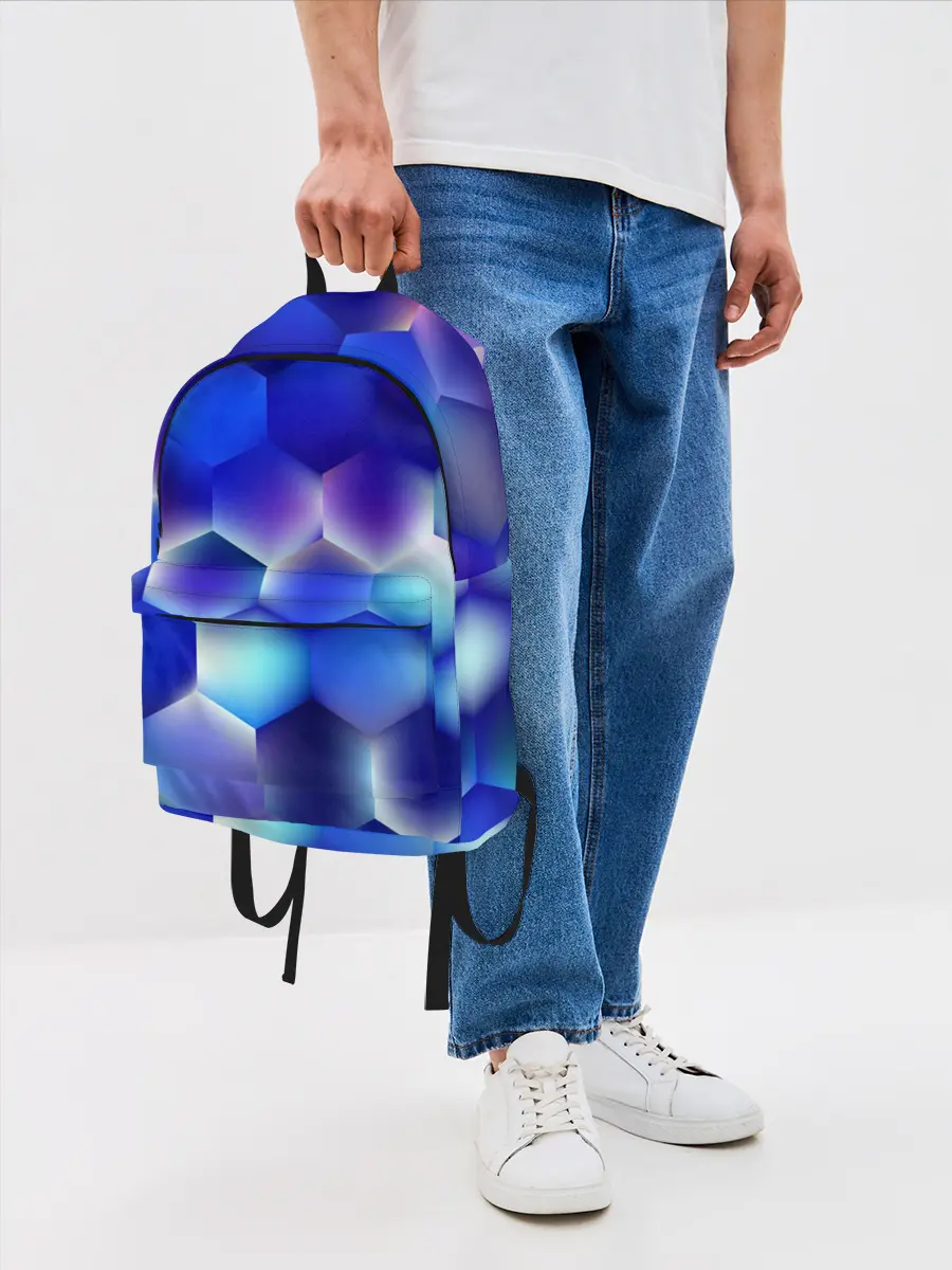 Рюкзак джинсовый / Синяя чешуя змеи