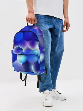 Рюкзак джинсовый / Синяя чешуя змеи