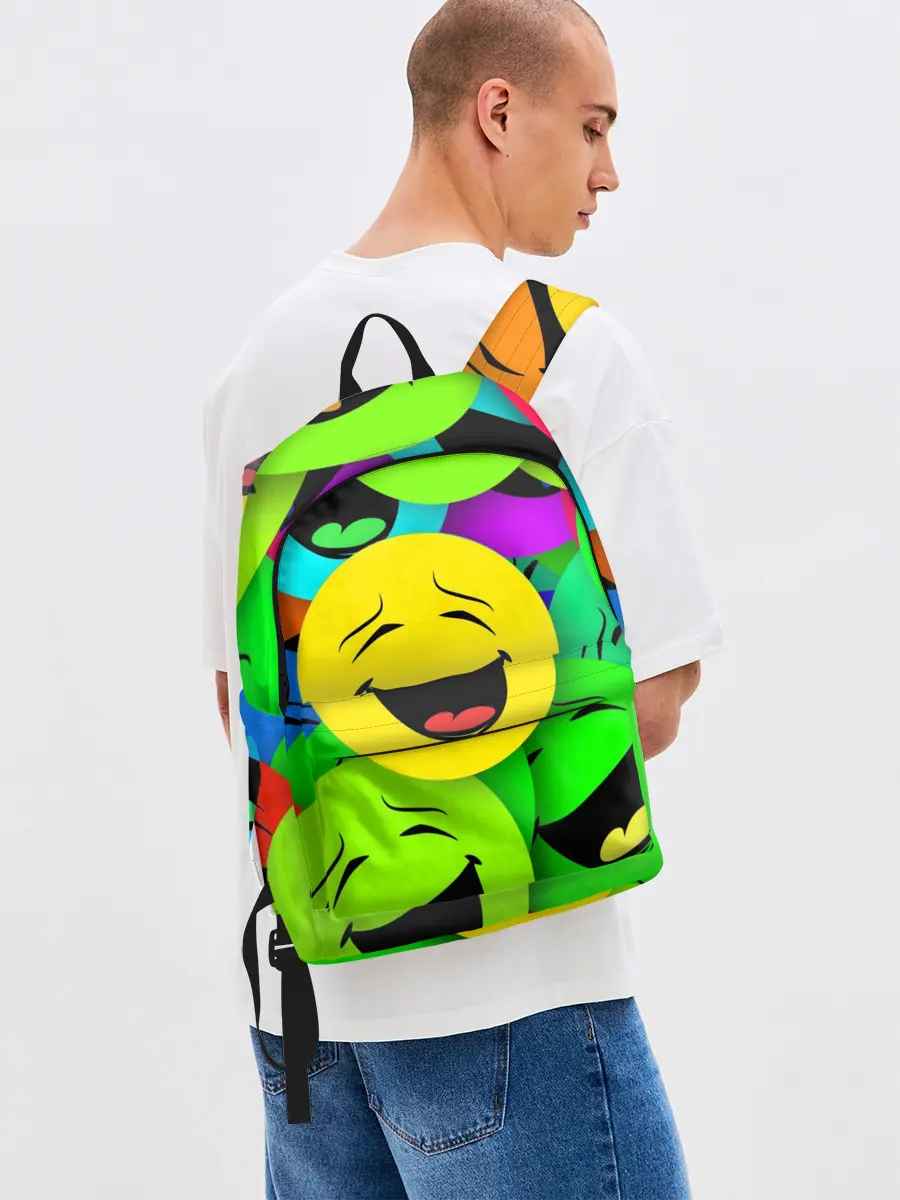 Рюкзак джинсовый / ВЕСЁЛЫЕ СМАЙЛИКИ.