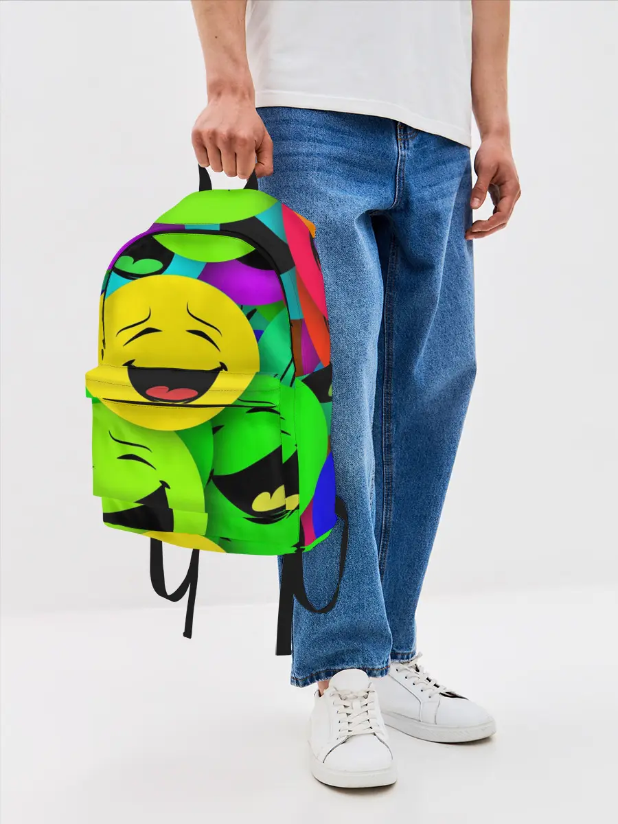 Рюкзак джинсовый / ВЕСЁЛЫЕ СМАЙЛИКИ.