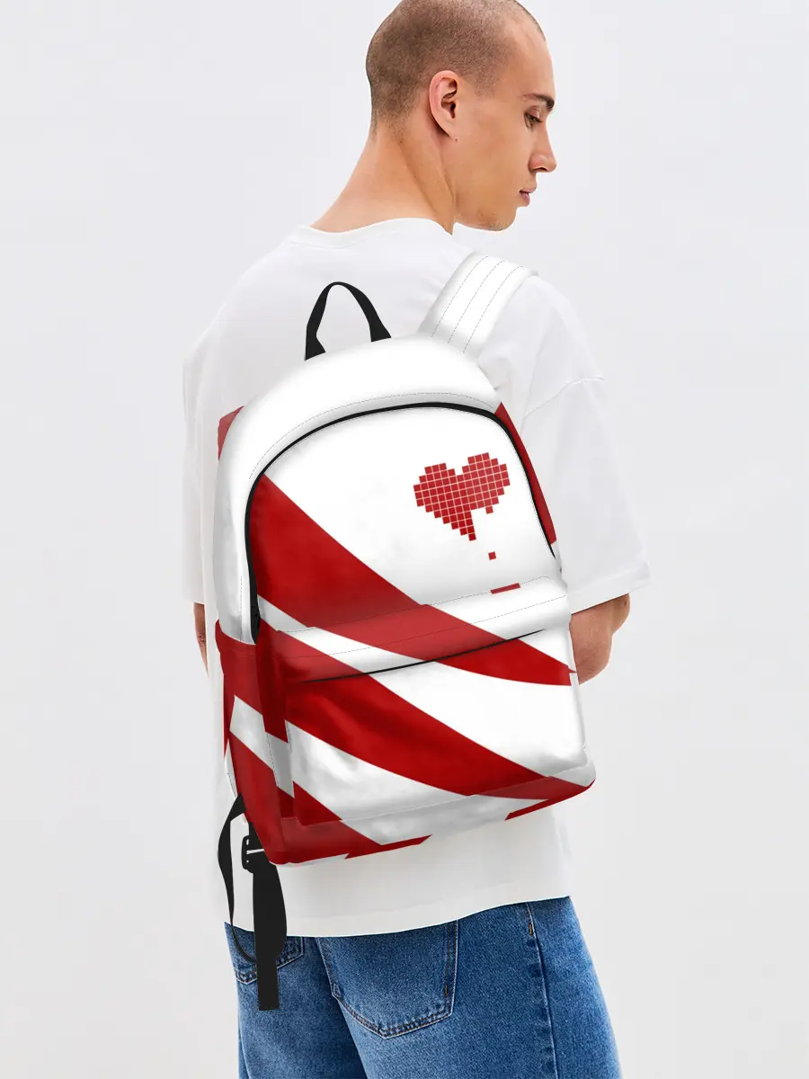 Рюкзак джинсовый / ГЕОМЕТРИЧЕСКОЕ СЕРДЦЕ.