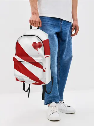 Рюкзак джинсовый / ГЕОМЕТРИЧЕСКОЕ СЕРДЦЕ.