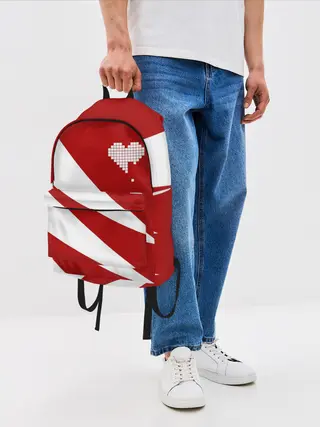 Рюкзак джинсовый / ГЕОМЕТРИЧЕСКОЕ СЕРДЦЕ.