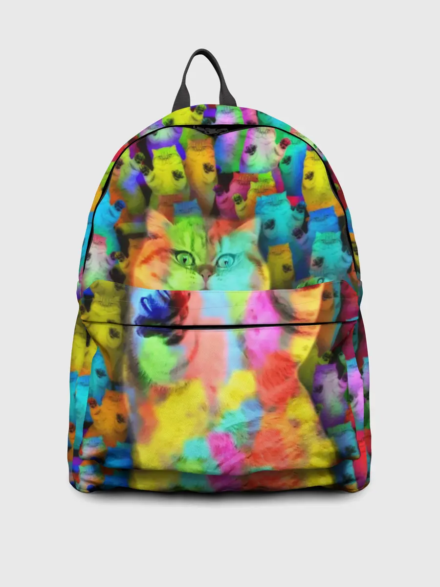 Рюкзак джинсовый / Котики на дискотеке