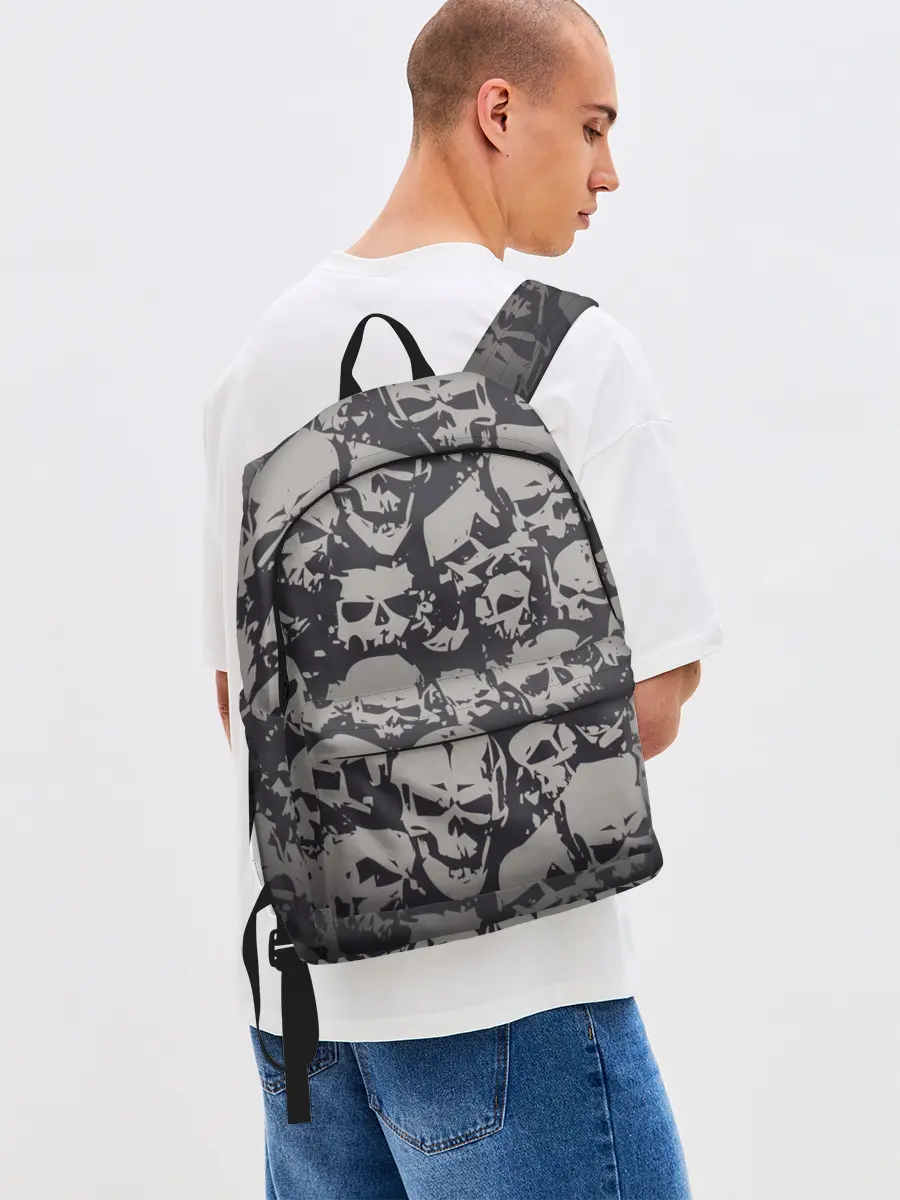Рюкзак джинсовый / Черепа