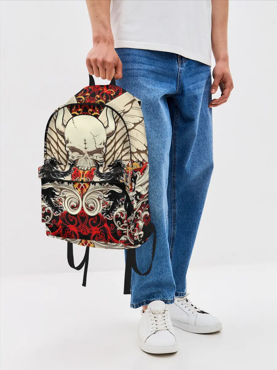 Рюкзак джинсовый / Vintage Skull Art v2