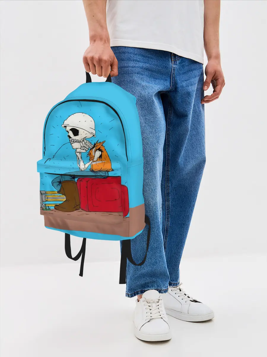 Рюкзак джинсовый / Скелетон геодезист