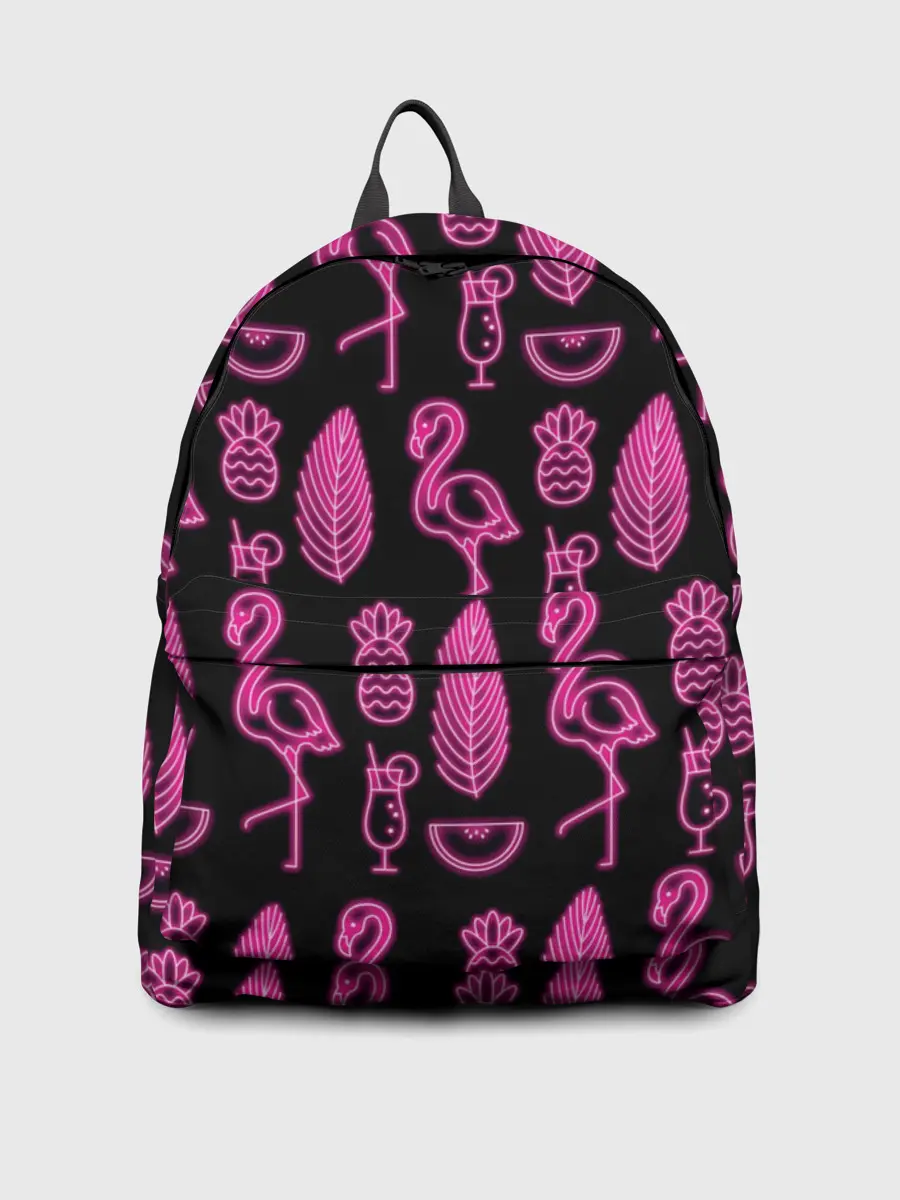 Рюкзак джинсовый / Светящийся фламинго