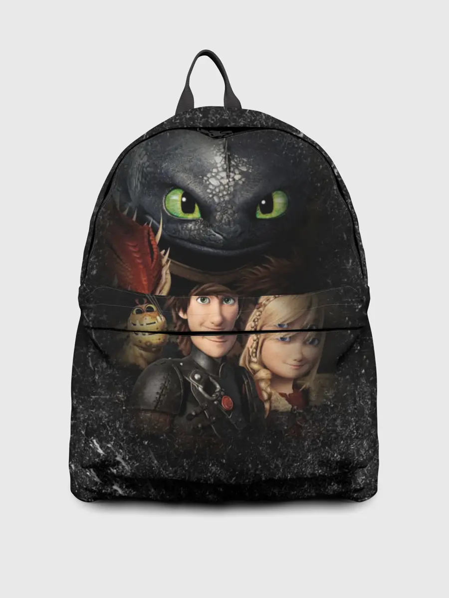 Рюкзак джинсовый / Беззубик и викинги