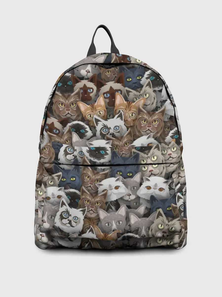 Рюкзак джинсовый / Коты разных пород
