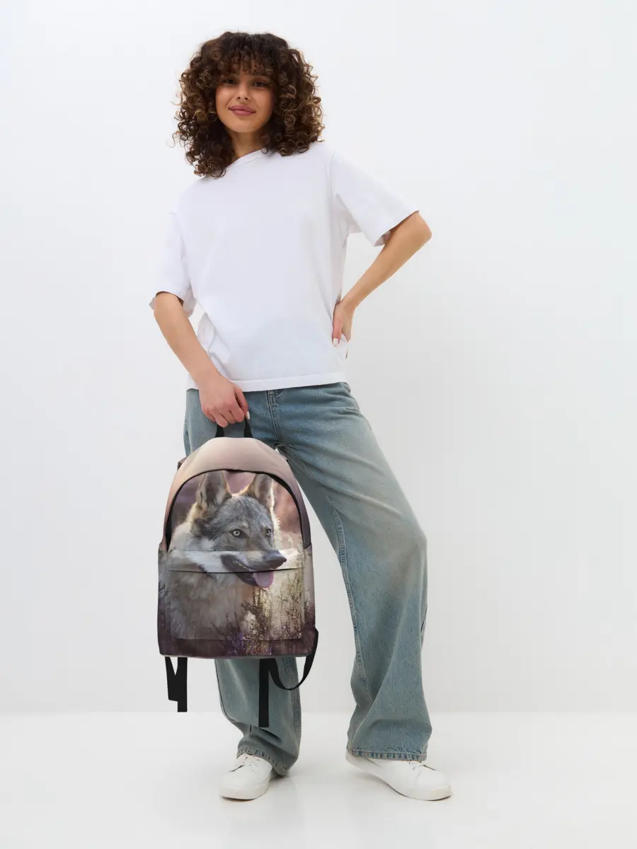 Рюкзак джинсовый / Волк
