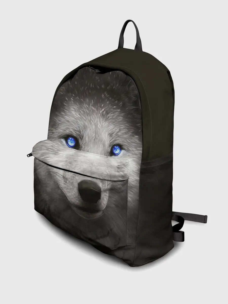 Рюкзак джинсовый / Голубоглазый волк