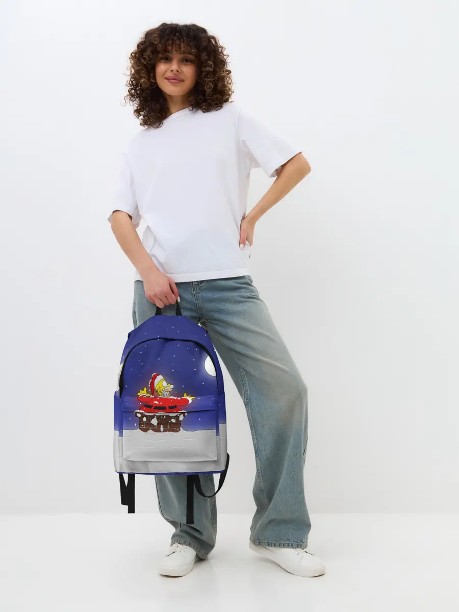 Рюкзак джинсовый / Гомер Санта Клаус