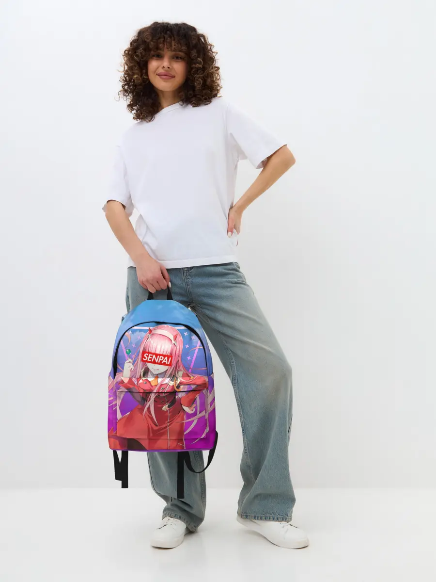 Рюкзак джинсовый / Anime Senpai Girl pink