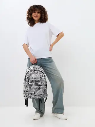 Рюкзак джинсовый / Череп из ахегао