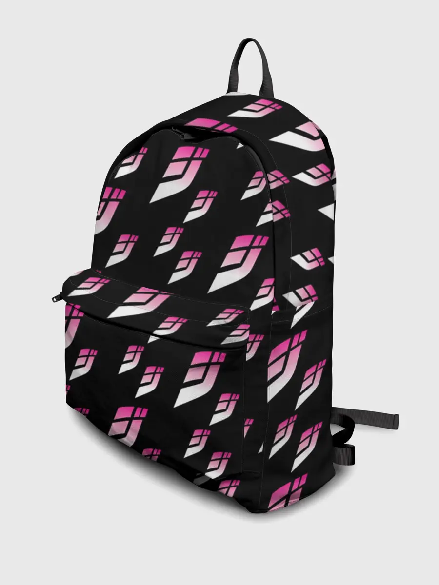 Рюкзак джинсовый / Джоджо паттерн розовые лого