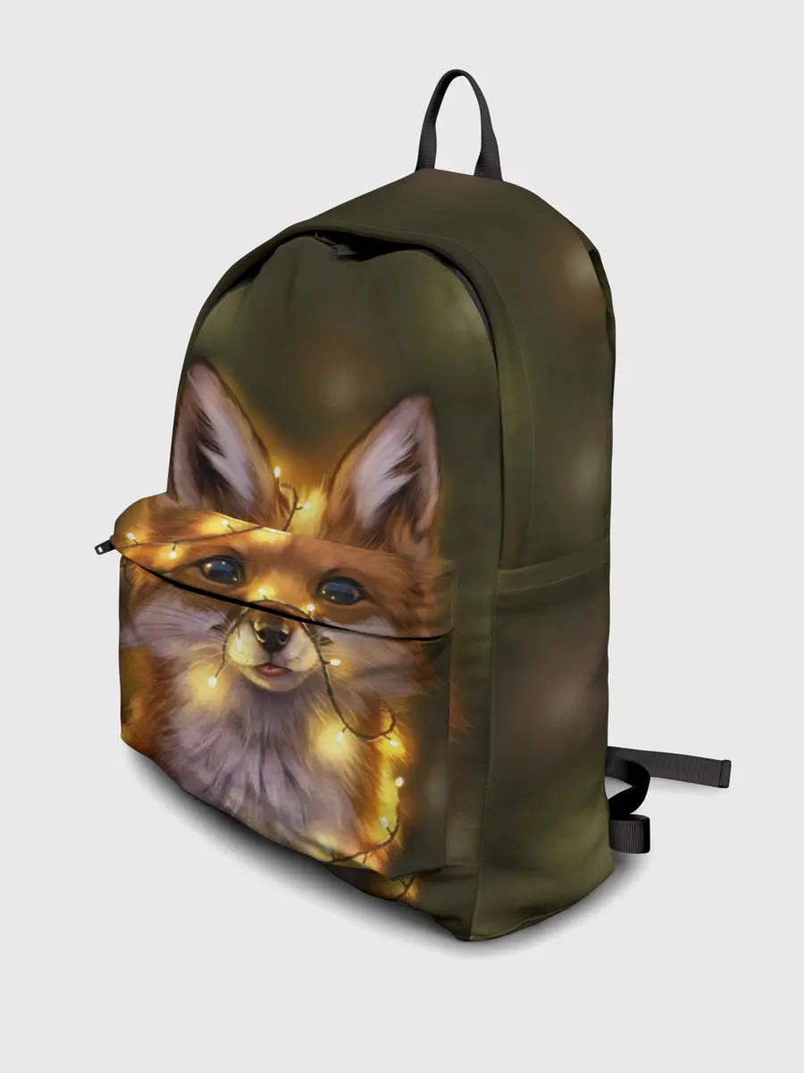 Рюкзак джинсовый / Лисёнок и гирлянда