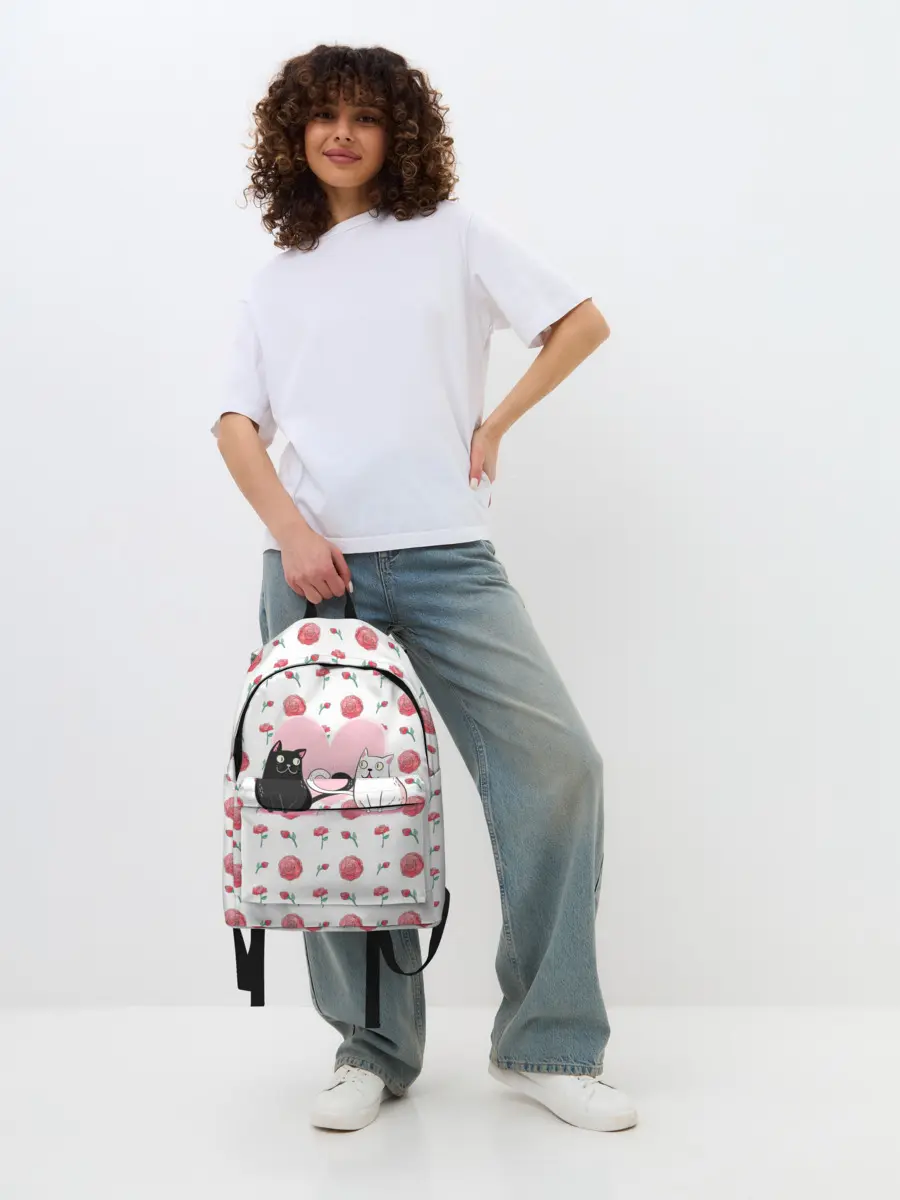 Рюкзак джинсовый / Милые котики