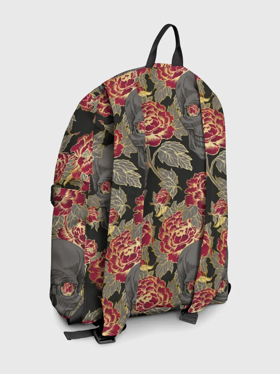 Рюкзак джинсовый / Черепа и розы