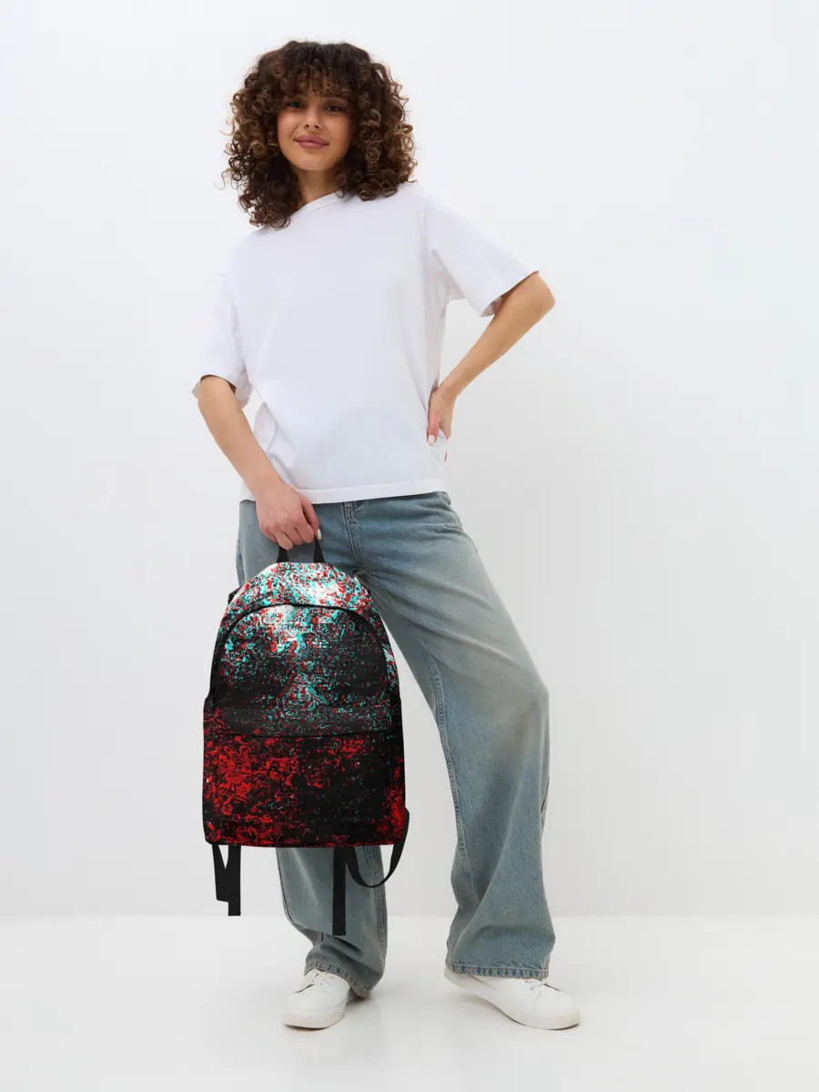 Рюкзак джинсовый / БРЫЗГИ КРАСОК GLITCH