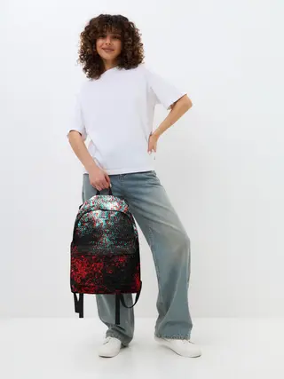 Рюкзак джинсовый / БРЫЗГИ КРАСОК GLITCH