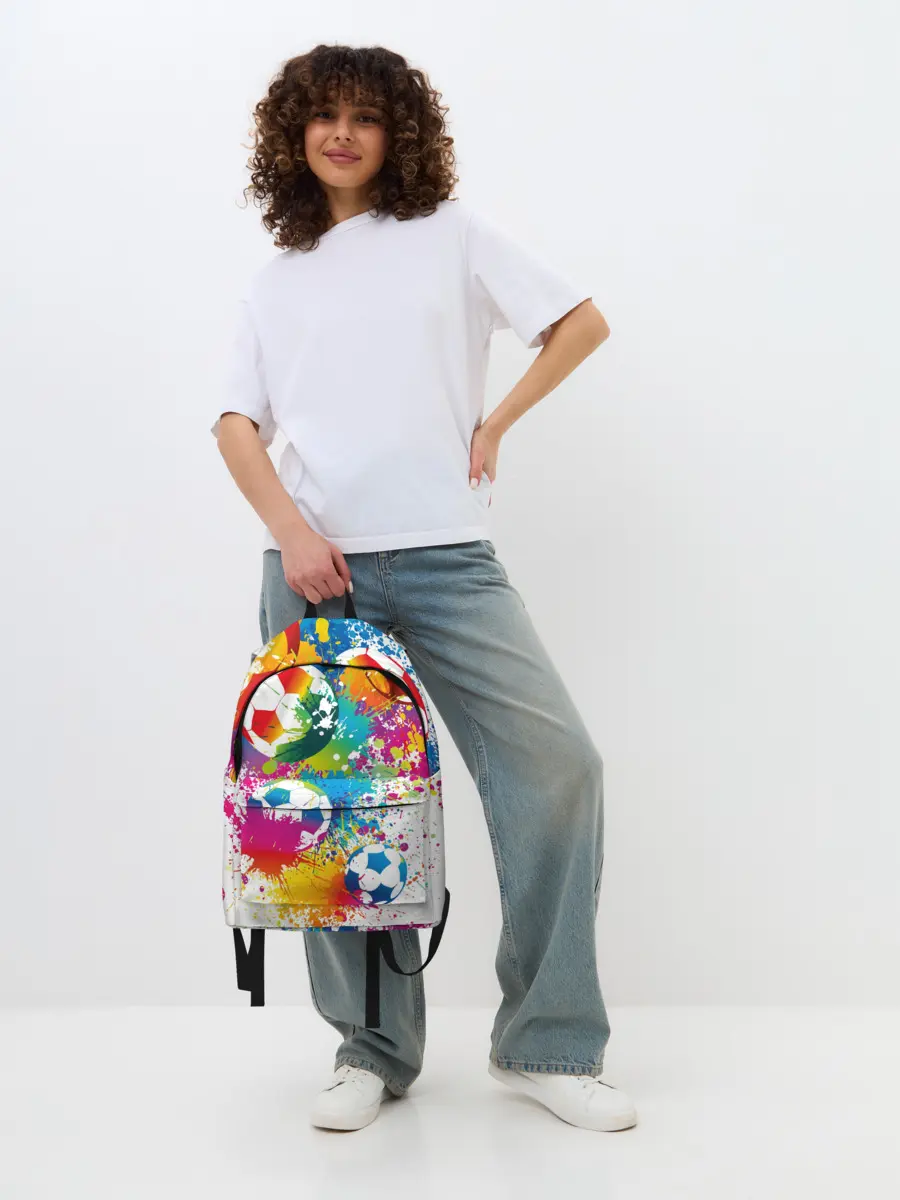 Рюкзак джинсовый / Футбольные мячи