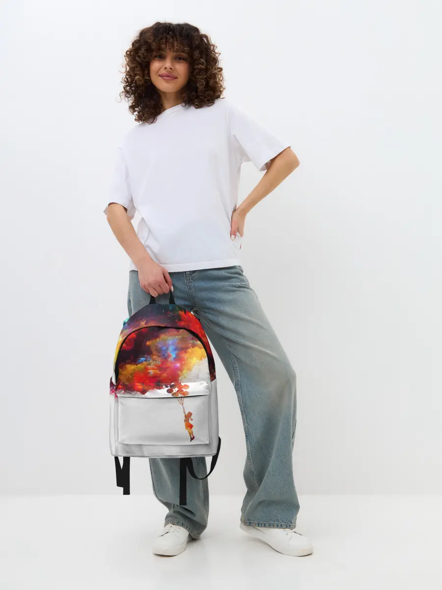 Рюкзак джинсовый / Девочка с шарами