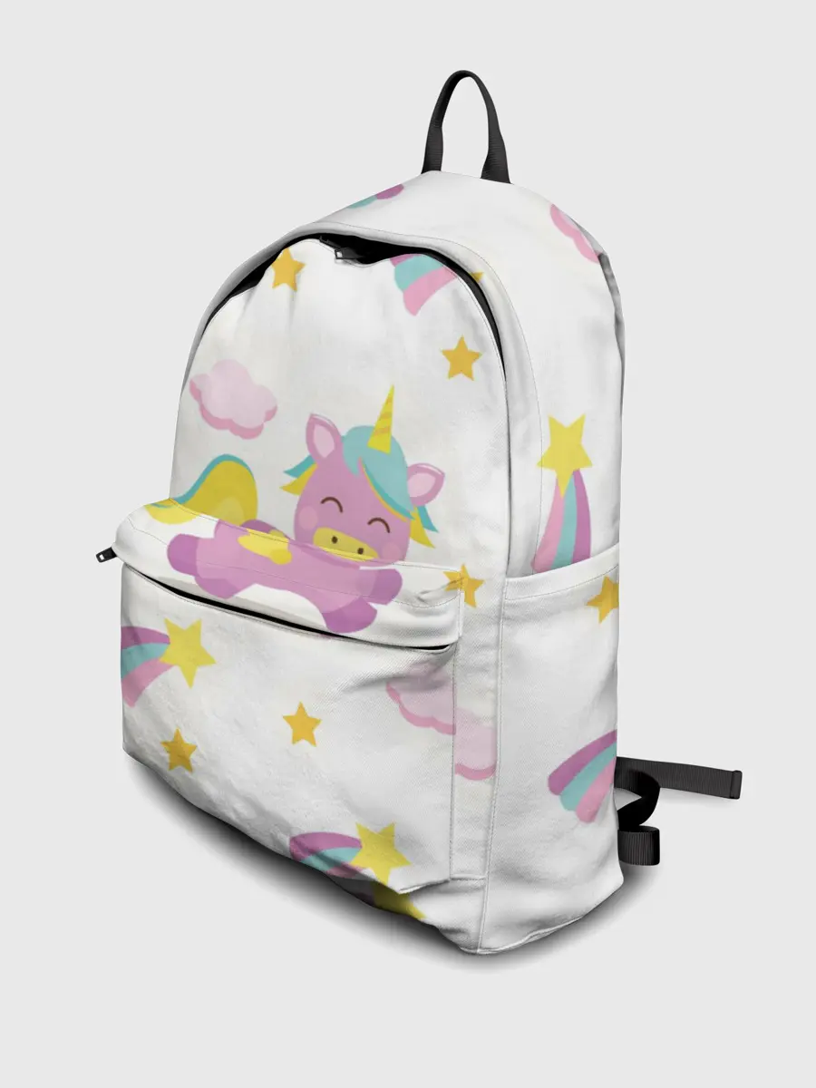 Рюкзак джинсовый / Розовый единорог