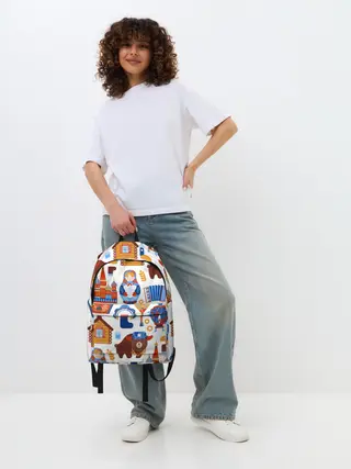 Рюкзак джинсовый / Традиционный поп арт