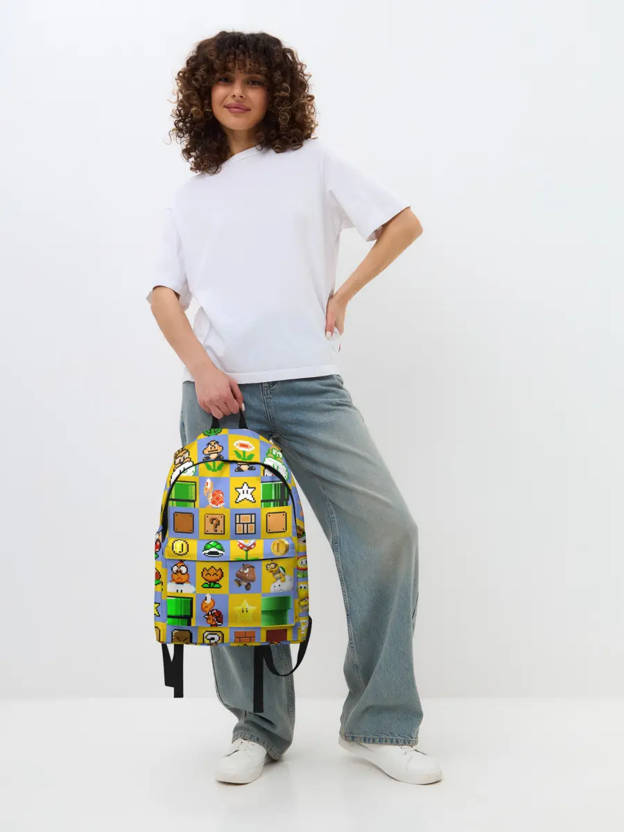 Рюкзак джинсовый / Super Mario Pop art