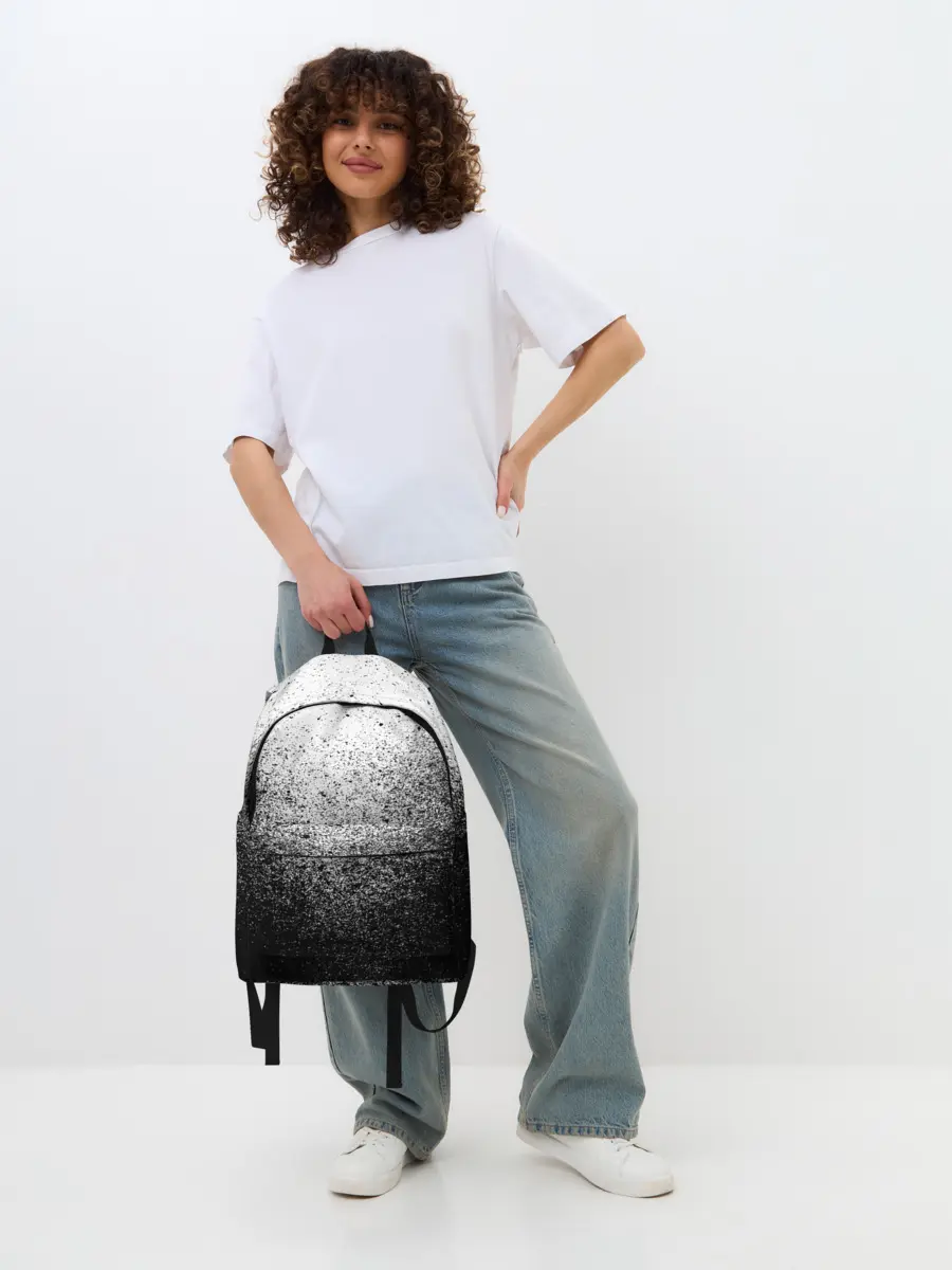 Рюкзак джинсовый / БРЫЗГИ КРАСОК ЧЁРНЫЙ