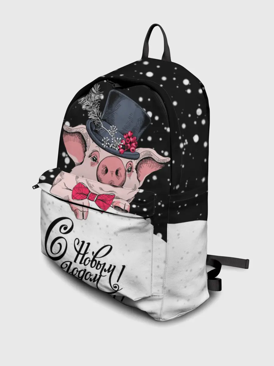 Рюкзак джинсовый / Поросенок в цилиндре