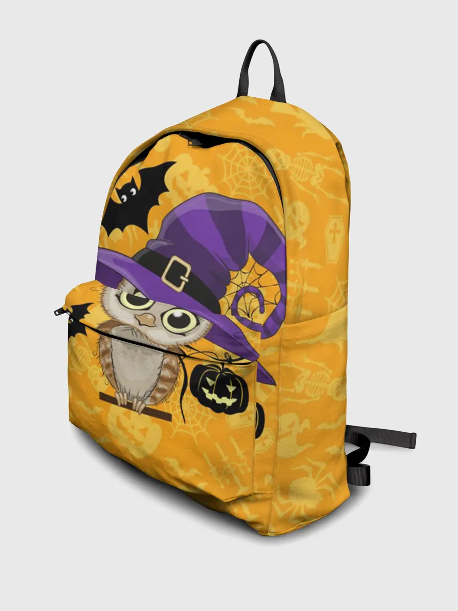 Рюкзак джинсовый / Совушка и хэллоуин