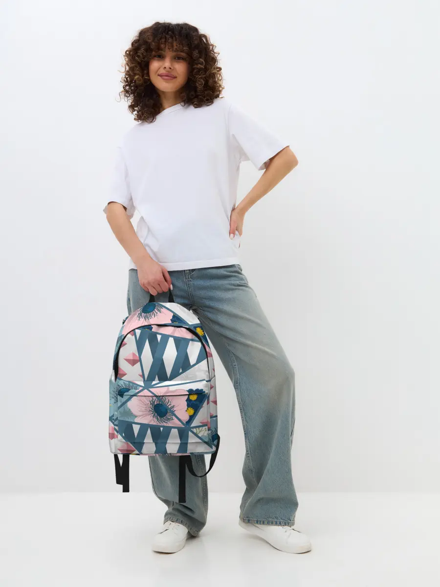 Рюкзак джинсовый / Геометрия цветов