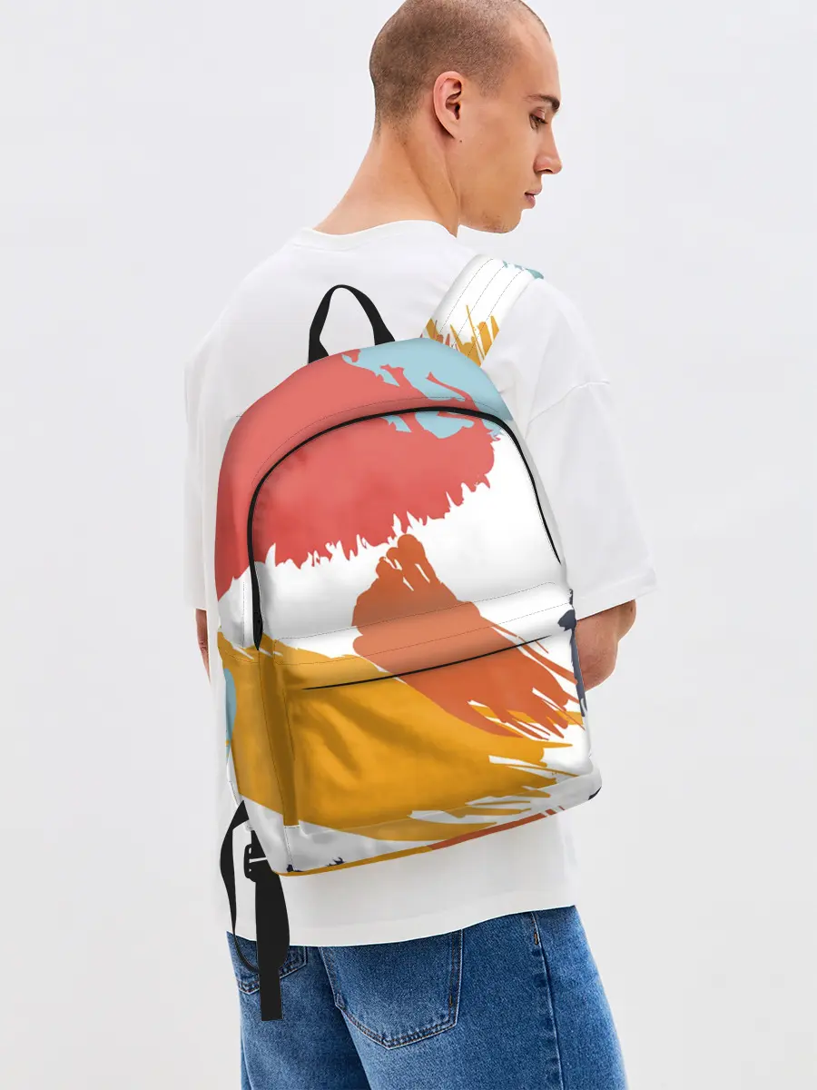 Рюкзак джинсовый / Цветные пятна, мазки кистью