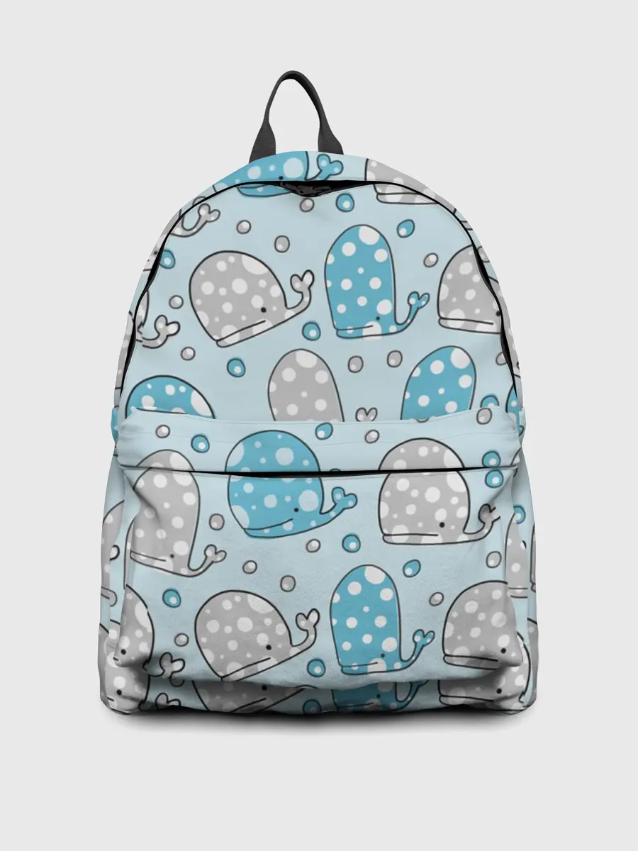 Рюкзак джинсовый / Киты паттерн