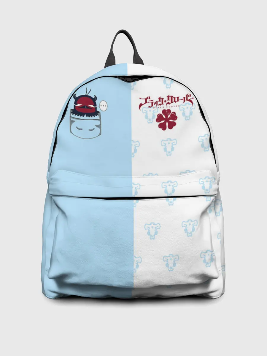 Рюкзак джинсовый / Чёрный клевер Неро в кармашке