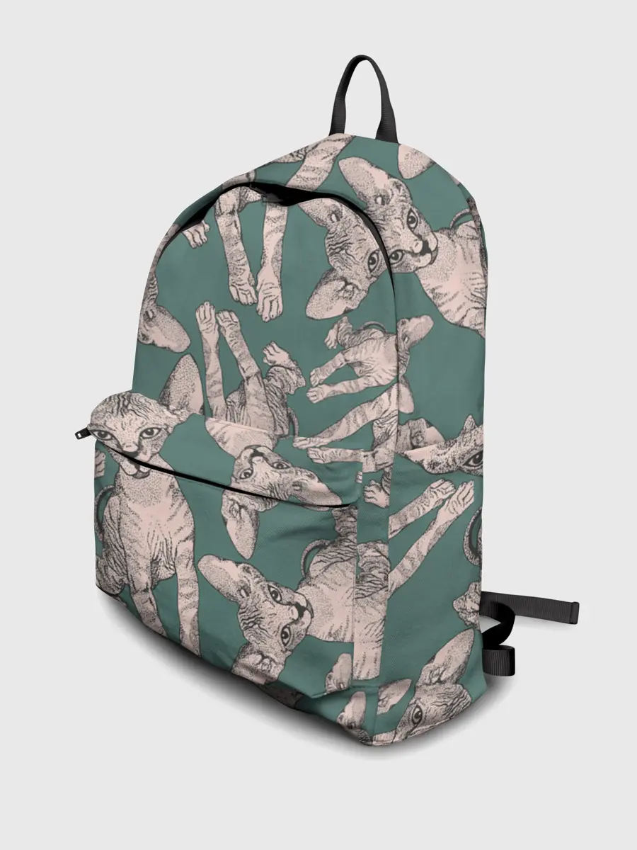 Рюкзак джинсовый / Котёнок сфинкса